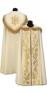 Chormantel mit gestickter Cappa - Cremfarbe-Gold