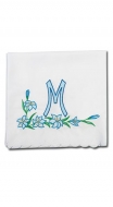 Altardecke mit gesticktem Muster - M, Blumen blau