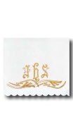 Altardecke mit gesticktem Muster - IHS, Gerste gold
