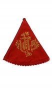 Velum fr Ciborium mit gesticktem Muster, rot