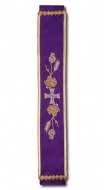 Glockenzug mit gesticktem Muster Violett-Gold