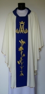 Messgewand - gestickt - Wei/Blau - Mari