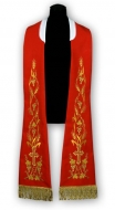 Rmische Stola mit gesticktem Muster, Kreuz, Gerste, Trauben - rot-gold