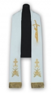 Priesterstola mit gesticktem Muster weiß-gold