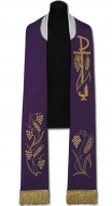 Priesterstola gestickt Christogramm Violett