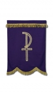 Fahne mit gesticktem Muster violett-gold