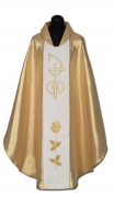 Messgewand mit gestickter Borte Hochzeit - Gold/Wei