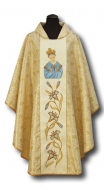 Messgewand mit gestickter Ikone - Gold/Creme Mutter Gottes aus Lazarett