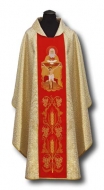 Messgewand mit gestickter Ikone - Gold/Rot hl. Dreifaltigkeit