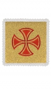 Palla mit gesticktem Muster - rotes Kreuz gold