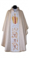 Messgewand mit gestickter Ikone - Gold/Wei Papst J.P.II