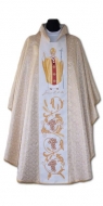 Messgewand mit gestickter Ikone - Gold/Wei Papst J.P.II