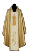 Messgewand mit gestickter Ikone - Gold/Creme Barmherziger Jesus