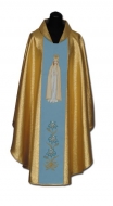 Messgewand mit gestickter Ikone - Gold/Blau Mutter Gottes Fatima