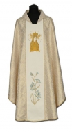 Messgewand mit gestickter Ikone - Damaskus - Gold/Creme Mutter Gottes aus Lichen