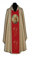 Messgewand mit gemalter Ikone - Gold/Rot Johannes der Täufer