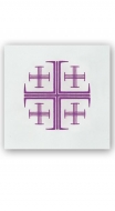 Altardecke mit gesticktem Muster - Jerusalemkreuz violett