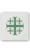 Altardecke mit gesticktem Muster - Jerusalemkreuze grn